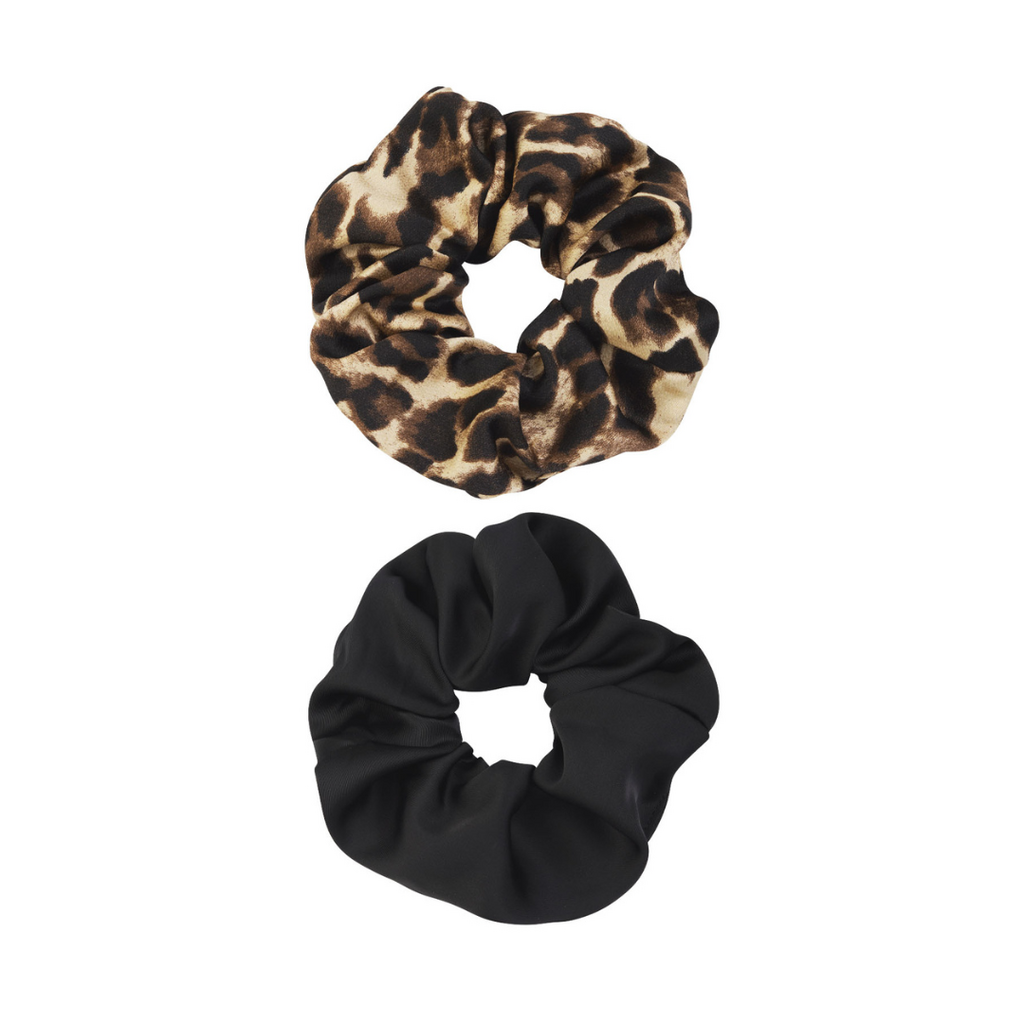 Yehwang Yehwang: scrunchie set wild duo - bruin zwart