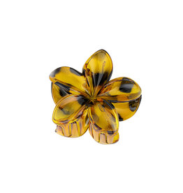 Yehwang Yehwang: Hawaiiaanse bloemen haarclip - mosterd