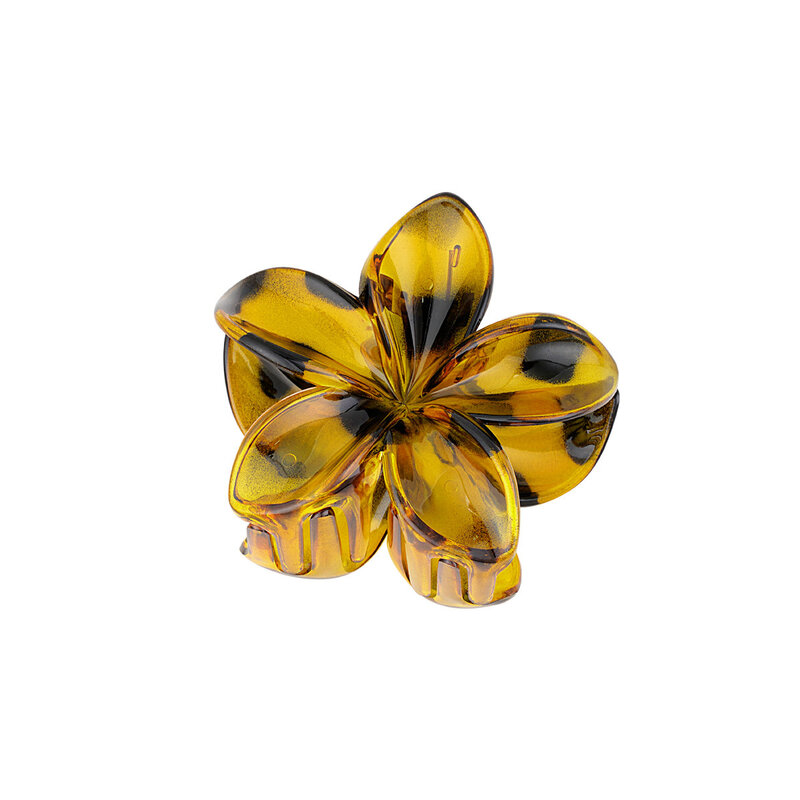 Yehwang Yehwang: Hawaiiaanse bloemen haarclip - mosterd