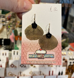 le marché sucré Le marché sucré: oorbellen hangers - goud + zwart
