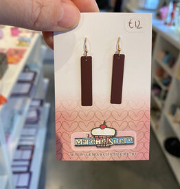 le marché sucré Le marché sucré: oorbellen hangers - goud + aubergine