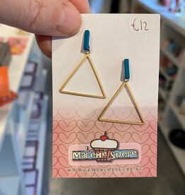 le marché sucré Le marché sucré: oorbellen stekers - goud + blauw