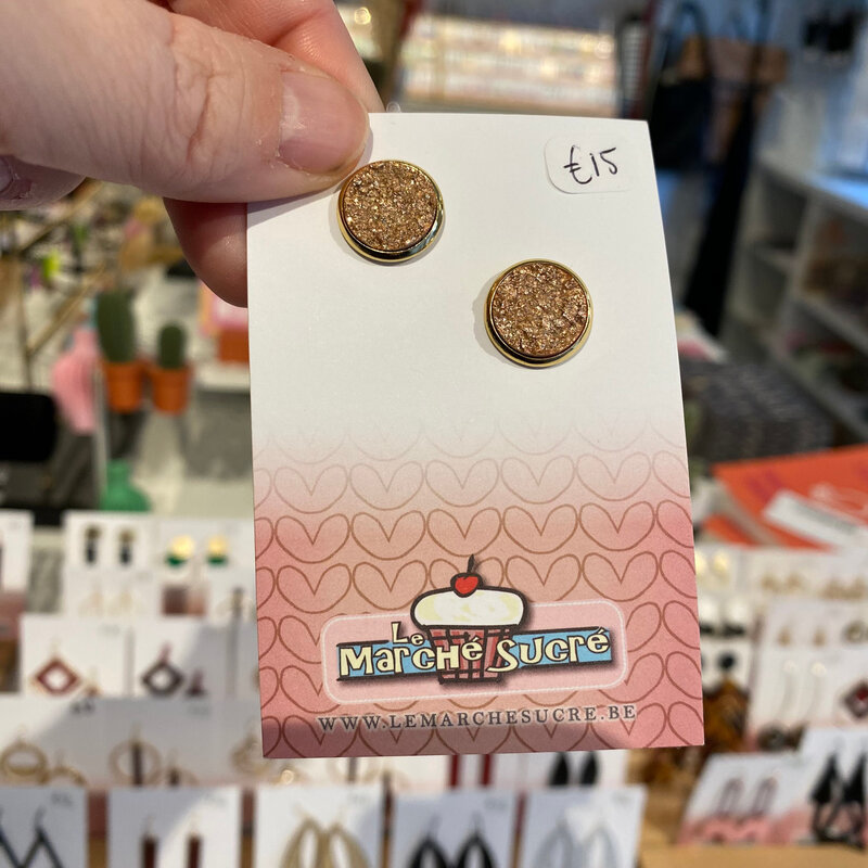 le marché sucré Le marché sucré: oorbellen stekers - goud
