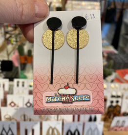 le marché sucré Le marché sucré:  oorbellen stekers - goud + zwart