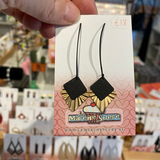 le marché sucré Le marché sucré:  oorbellen hangers - goud + zwart