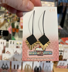 le marché sucré Le marché sucré:  oorbellen hangers - goud + zwart