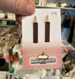 le marché sucré Le marché sucré: oorbellen stekers -  goud + aubergine