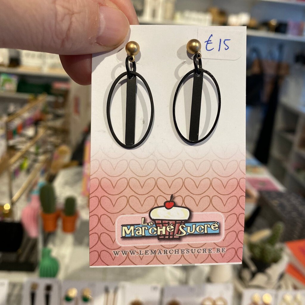 le marché sucré Le marché sucré: oorbellen stekers -  goud + zwart