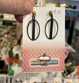 le marché sucré Le marché sucré: oorbellen stekers -  goud + zwart