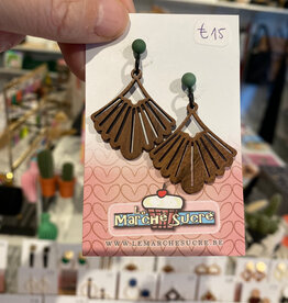 le marché sucré Le marché sucré: oorbellen stekers -  hout + zeegroen