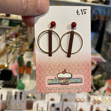 le marché sucré Le marché sucré: oorbellen stekers - goud + aubergine