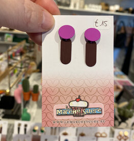 le marché sucré Le marché sucré: oorbellen stekers - felpaars + aubergine