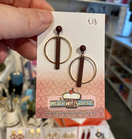 le marché sucré Le marché sucré:  oorbellen stekers - goud en aubergine