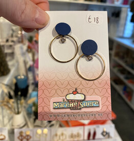 le marché sucré Le marché sucré:  oorbellen stekers - goud en blauw