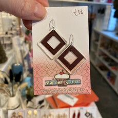 le marché sucré Le marché sucré:  oorbellen hangers - zilver + aubergine