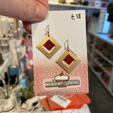 le marché sucré Le marché sucré:  oorbellen hangers - goud + bordeaux