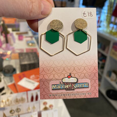 le marché sucré Le marché sucré:  oorbellen stekers - goud + groen