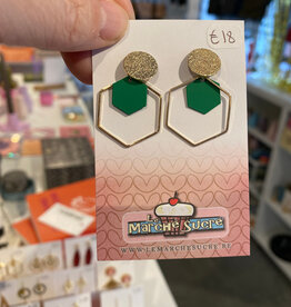 le marché sucré Le marché sucré:  oorbellen stekers - goud + groen