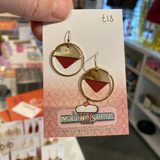 le marché sucré Le marché sucré:  oorbellen hangers - goud + bordeaux