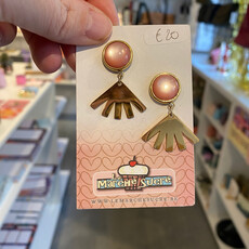 le marché sucré Le marché sucré: oorbellen  hangers - roze + goud