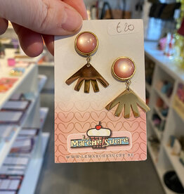 le marché sucré Le marché sucré: oorbellen  hangers - roze + goud