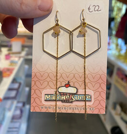 le marché sucré Le marché sucré: oorbellen hangers - goud