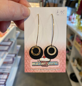 le marché sucré Le marché sucré: oorbellen hangers -  zwart + goud