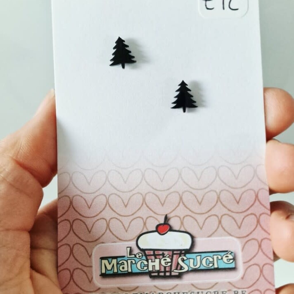 le marché sucré Le Marché Sucré: oorbellen stekers kerstboom - zwart