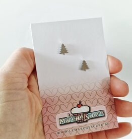 le marché sucré Le Marché Sucré: oorbellen stekers kerstboom - zilver