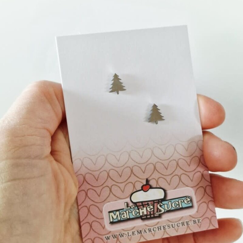 le marché sucré Le Marché Sucré: oorbellen stekers kerstboom - zilver