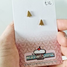 le marché sucré Le Marché Sucré: oorbellen stekers kerstboom - goud