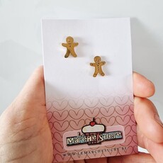 le marché sucré Le Marché Sucré: oorbellen stekers koekemannetje - goud