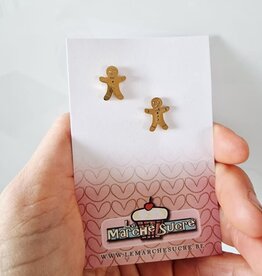 le marché sucré Le Marché Sucré: oorbellen stekers koekemannetje - goud
