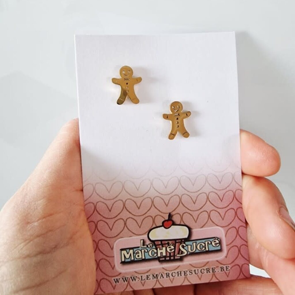 le marché sucré Le Marché Sucré: oorbellen stekers koekemannetje - goud
