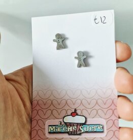 le marché sucré Le Marché Sucré: oorbellen stekers koekemannetje - zilver