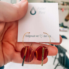 Atelier Meer Atelier Meer: RINA oorbellen creolen  stainless steel  & klei