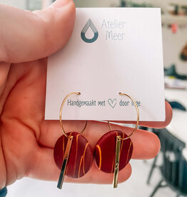 Atelier Meer Atelier Meer: RINA oorbellen creolen  stainless steel  & klei