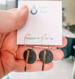 Atelier Meer Atelier Meer: RINA oorbellen creolen  stainless steel  & klei