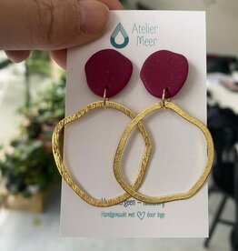 Atelier Meer Atelier Meer: AM - ISLA oorbellen stekers messing  & klei