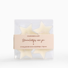 Stationery & gift Stationery & gift: Kaarsjes Waxinehartjes creme - sterrenlichtjes voor jou