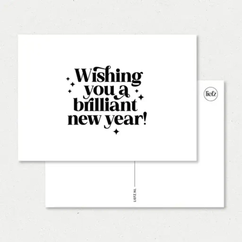 Liefz Liefz: kaart a6 - Wishing you a brilliant new year