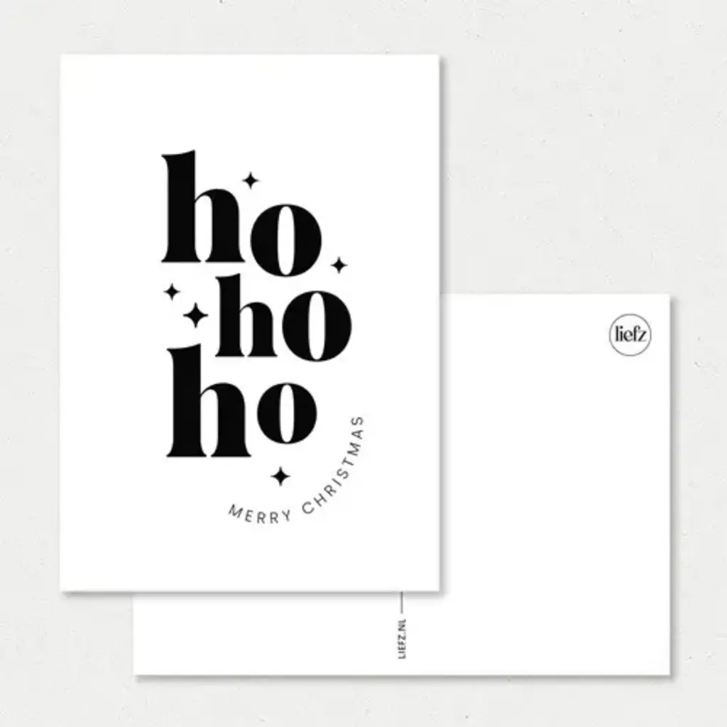 Liefz Liefz: kaart a6 - Ho Ho Ho Merry Christmas