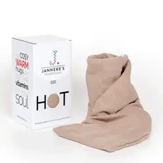 Janneke's warmtesjaal: fijne wafelstof taupe