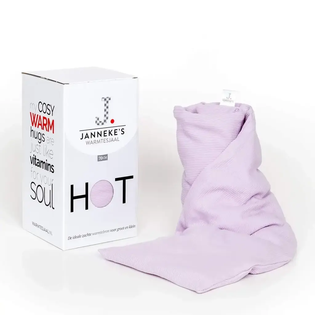 Janneke's warmtesjaal: fijne rib lila