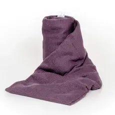 Janneke's warmtesjaal: fijne wafelstof dusty paars