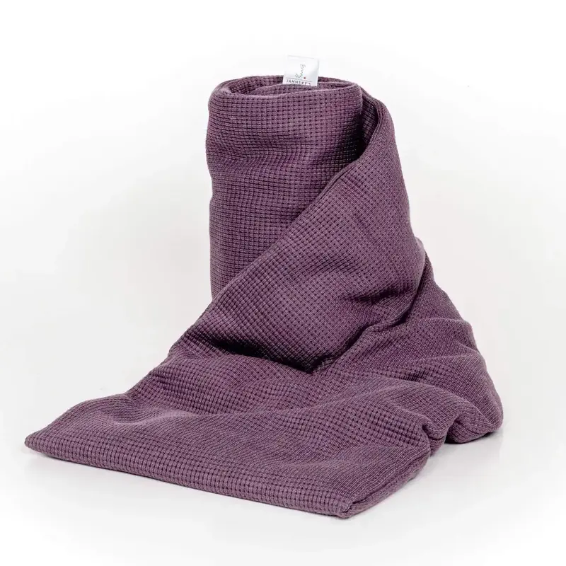 Janneke's warmtesjaal: fijne wafelstof dusty paars
