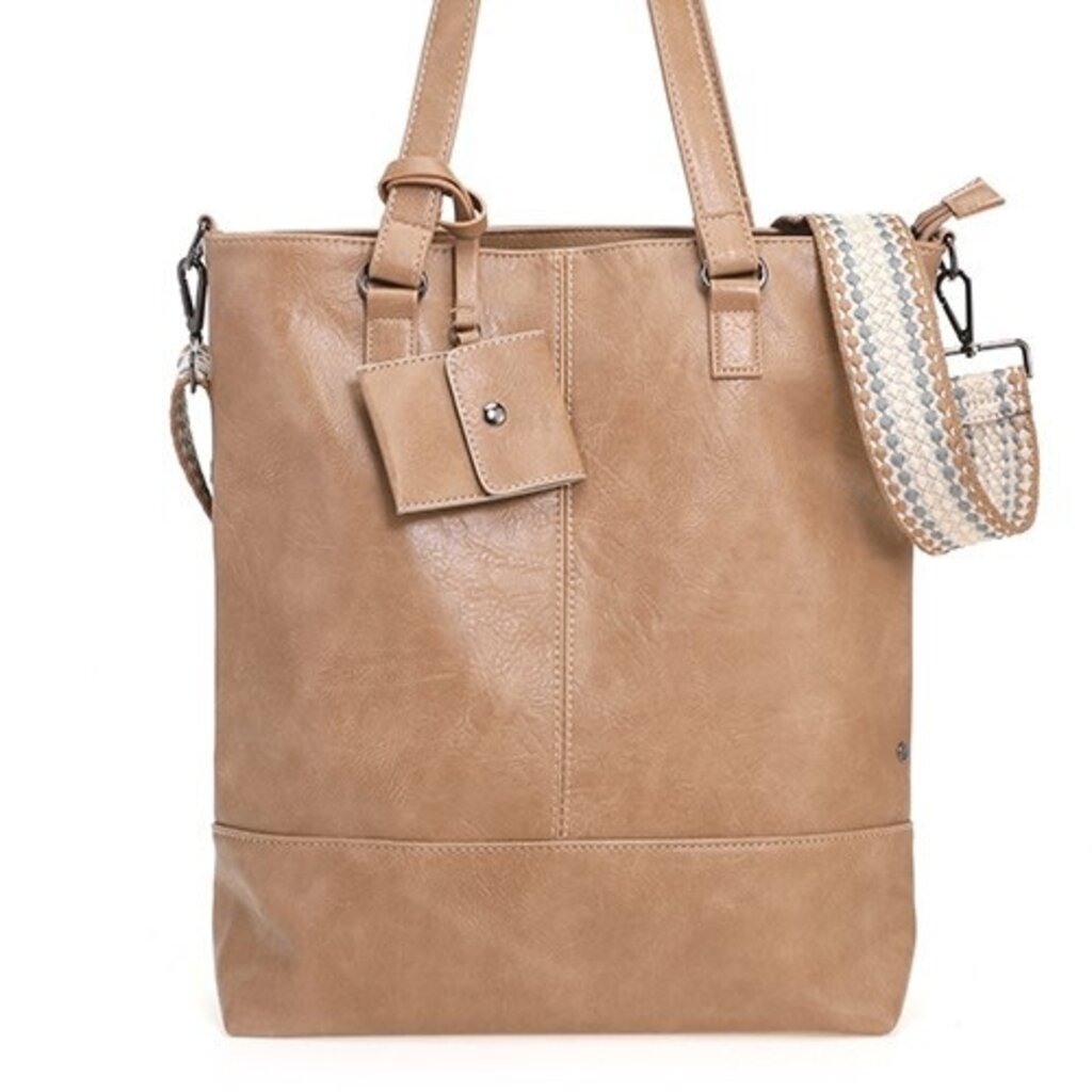 I'm dutch I'm dutch: handtas - schoudertas/shopper Le Mans - camel