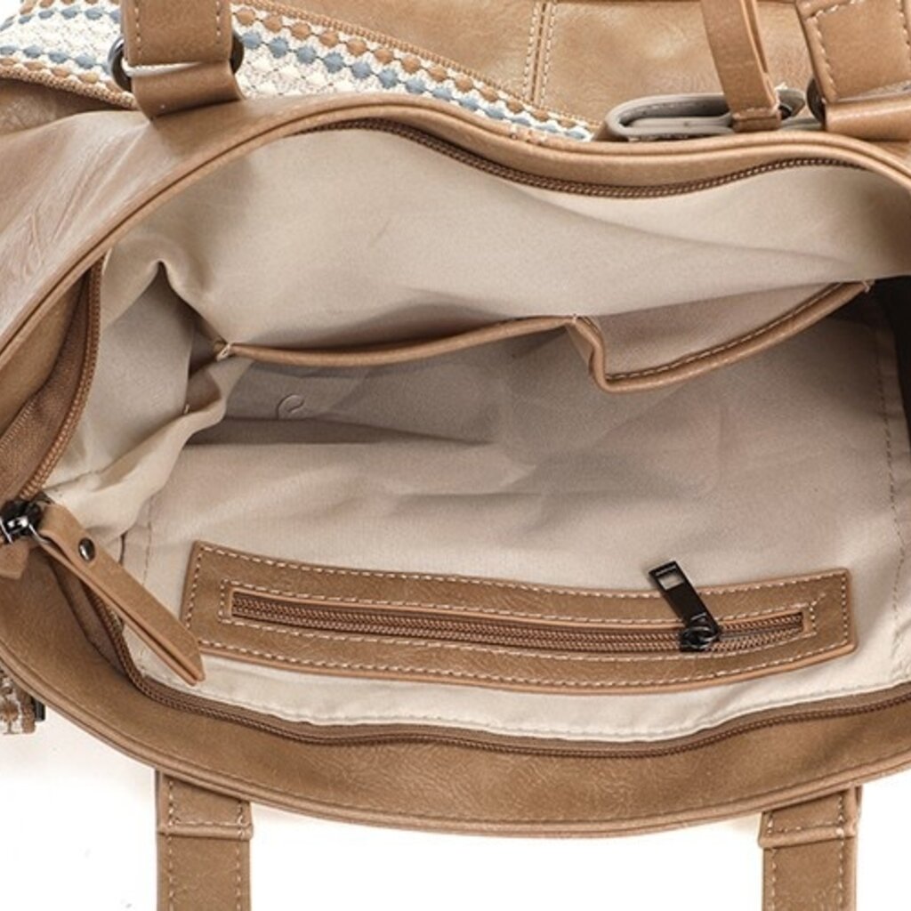 I'm dutch I'm dutch: handtas - schoudertas/shopper Le Mans - camel