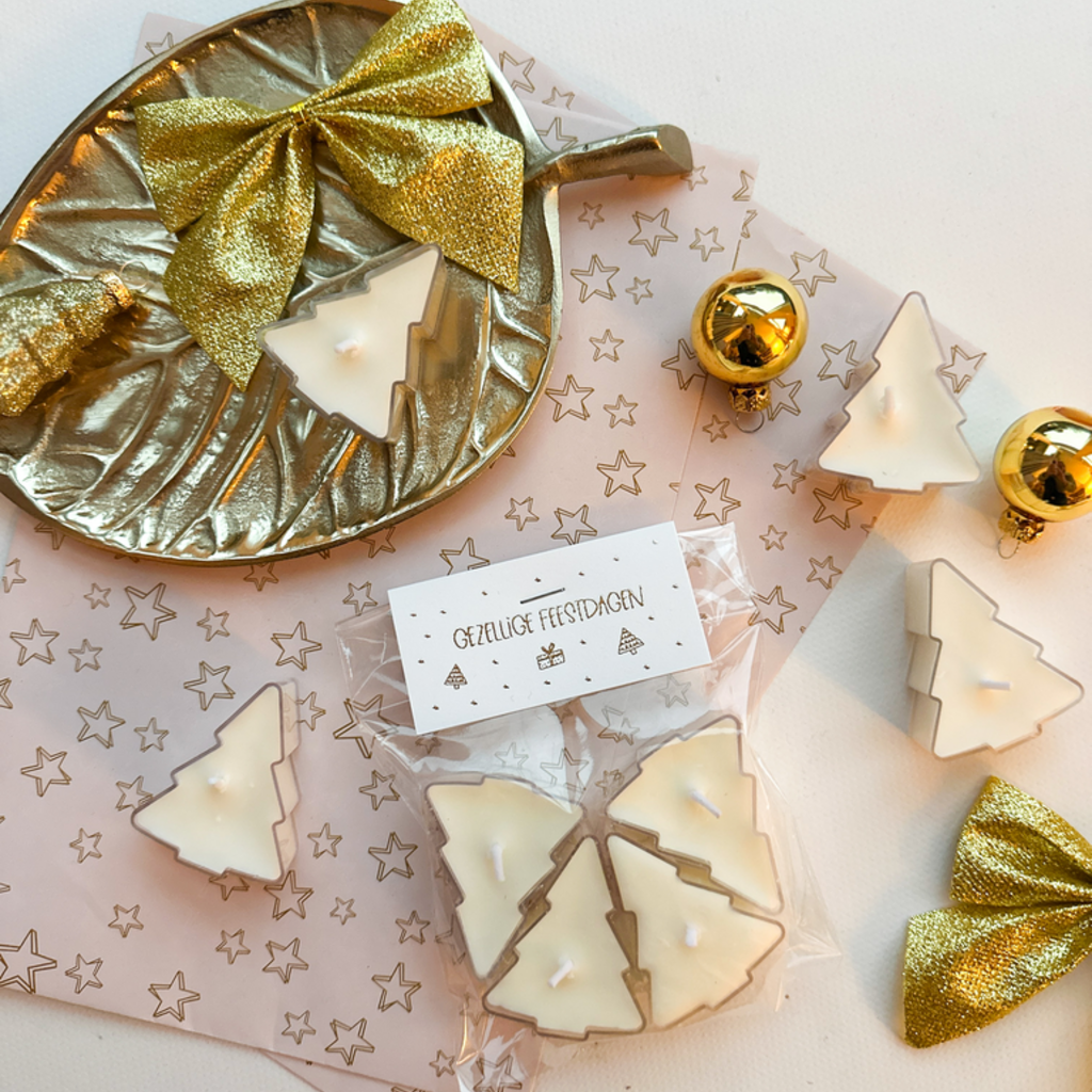 Stationery & gift Stationery & gift: Waxineboompjes Creme | Fijne Feestdagen