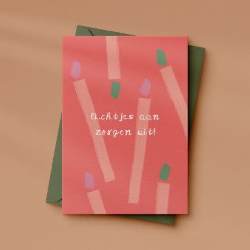 Letters and Lines Letters & lines: kaart a6 - lichtjes aan zorgen uit